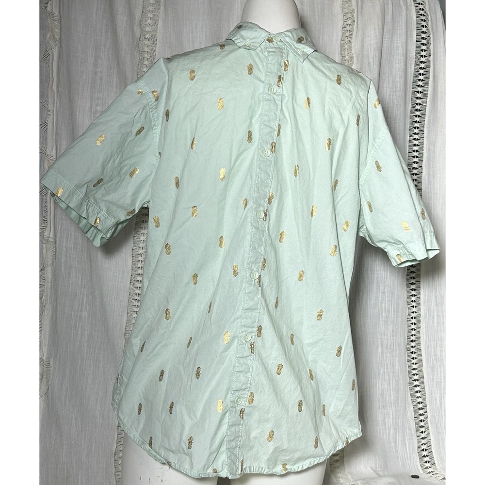 Drill Clothing Men’s Pineapple Print Button‑Up Shirt Short Sleeve – Size L
